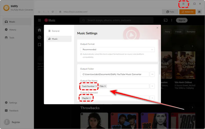 register sidify youtube music converter