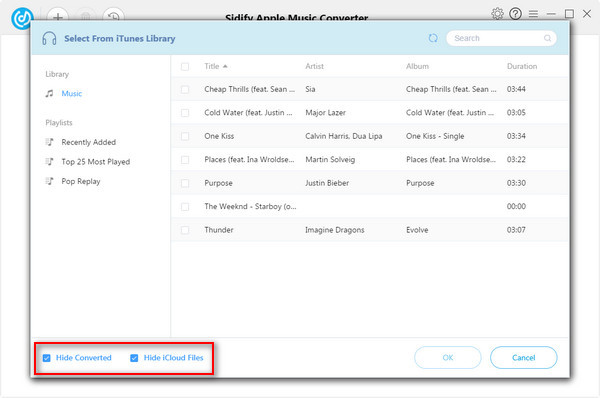 Hide Converted Apple Music files