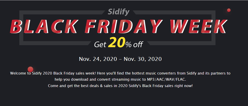sidify 2020 black friday offer