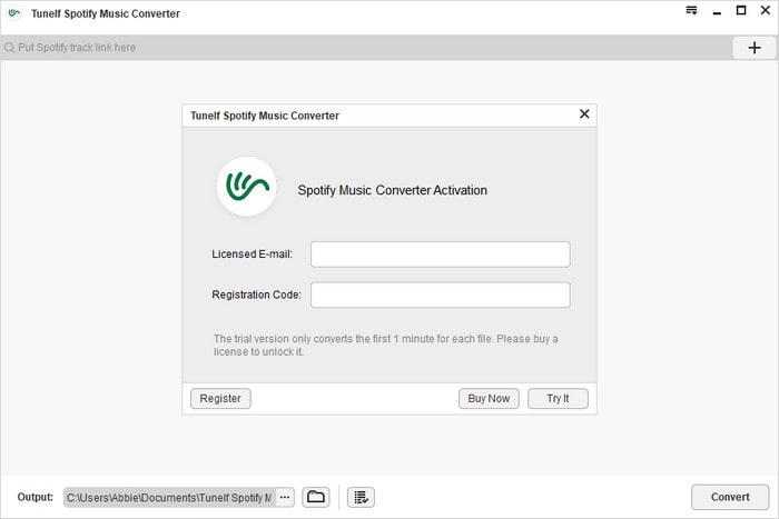 unlock to use tuneif spotify converter