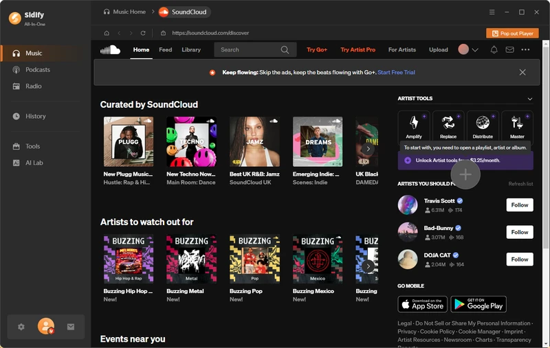 soundcloud playlist converter music converter interface