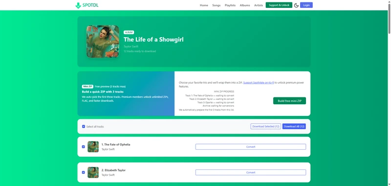 download spotify album songs