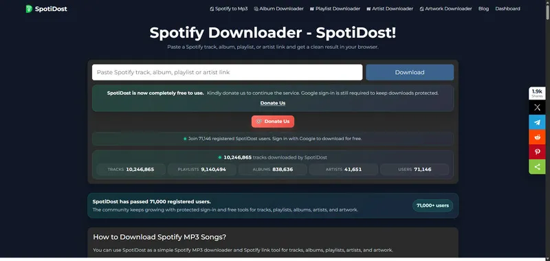SpotiDost Spotify album downloader