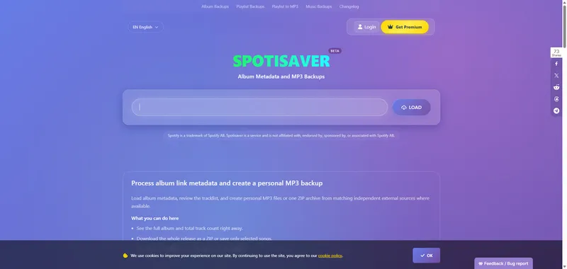 Spotisaver Spotify album downloader