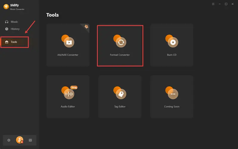 click tools button