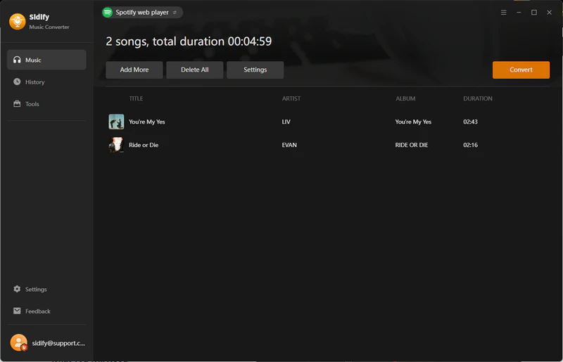 convert spotify in wav