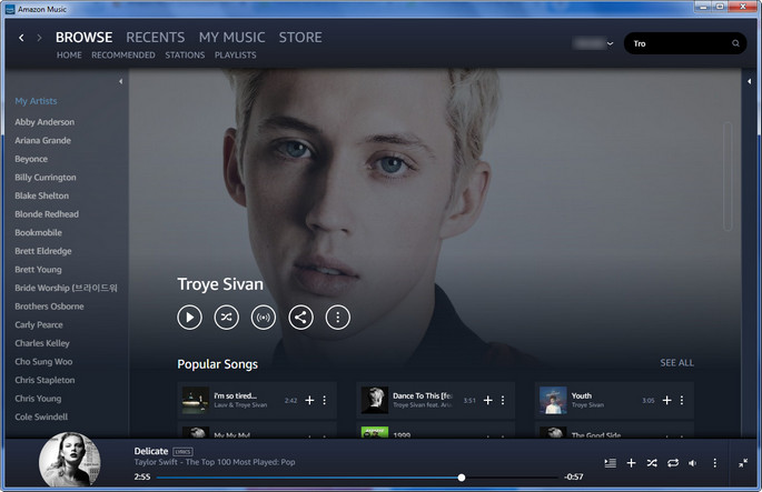 Amazon Music UI