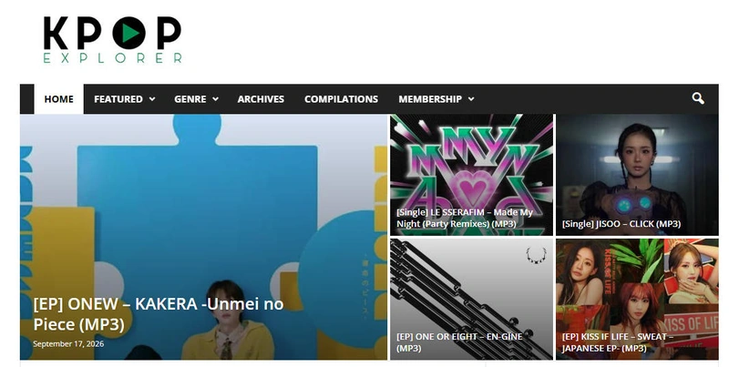 Kpop Explorer K-pop album and MP3 download website