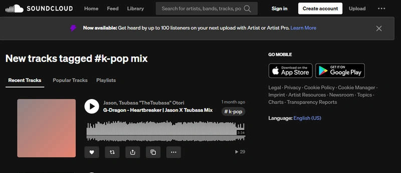 SoundCloud K-pop tracks playlists and fan content