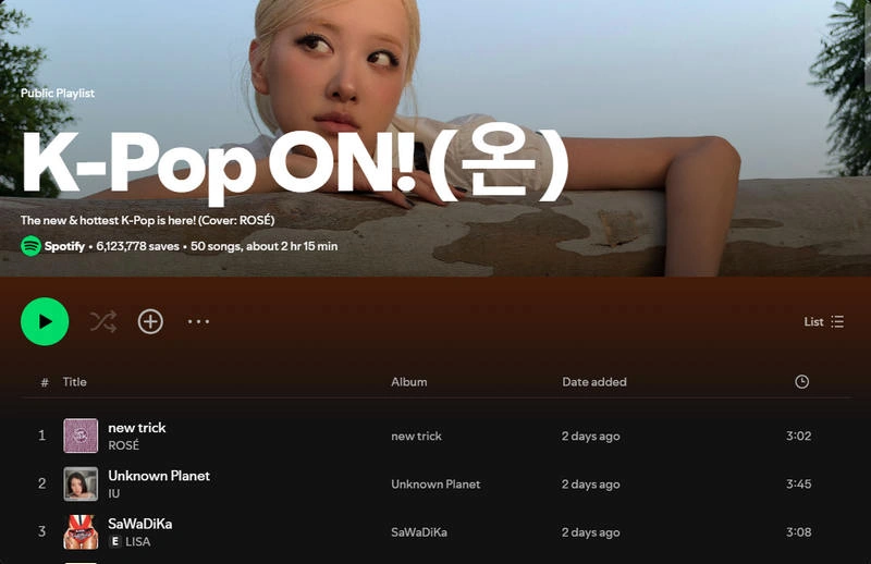 Spotify K-pop playlists artists and music discovery