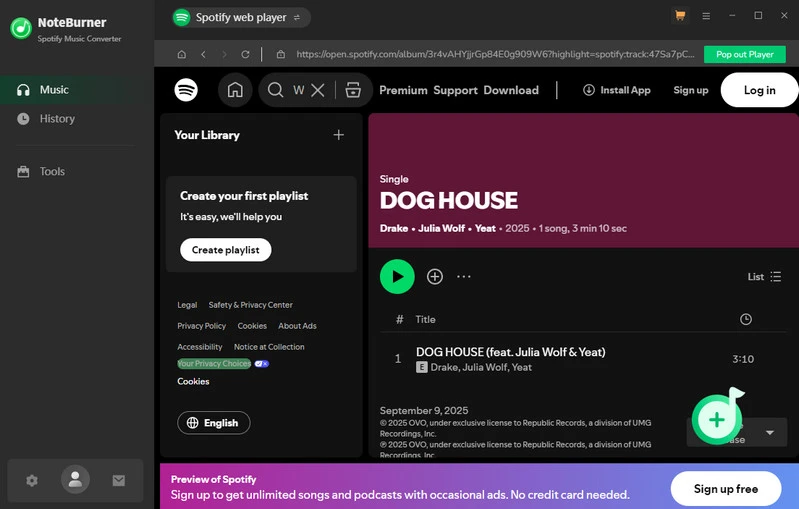 noteburner spotify music converter
