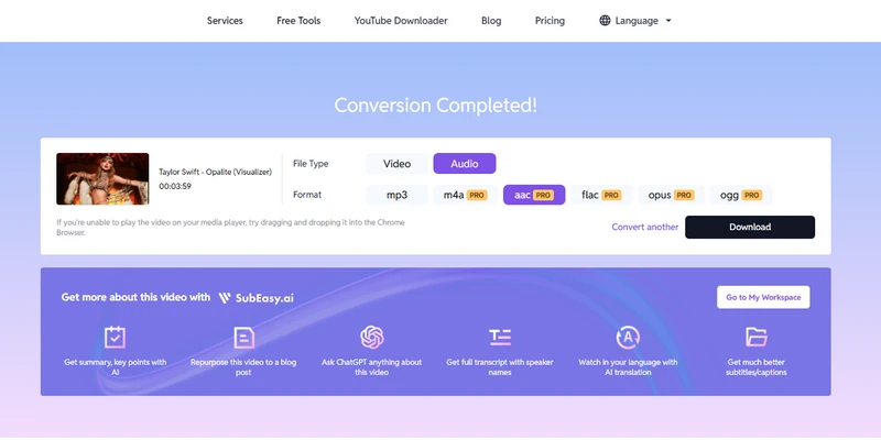 Subeasy download youtube aac music