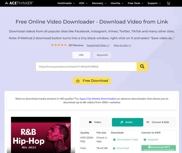 acethinker youtube online downloader