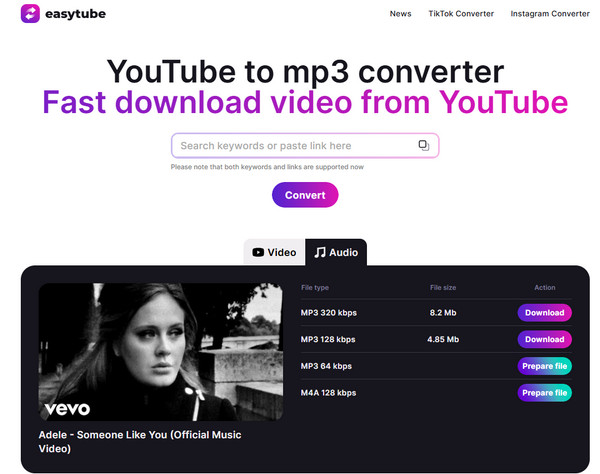 easytube online youtube downloader