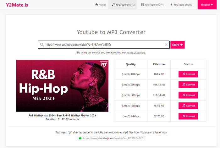 y2mate youtube to mp3 converter